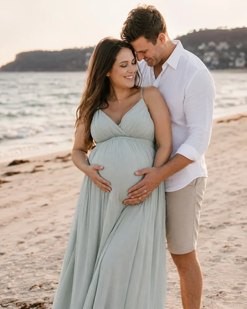 Maternity beach photography session